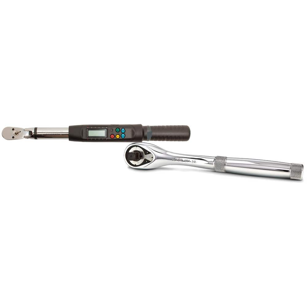 Torque Wrenches; Type: Electronic; Torque Measurement Type: Foot Pound; Minimum Torque (Ft/Lb): 5.00; Minimum Torque (Nm): 40.000; Maximum Torque (Nm): 200.000; Overall Length (Inch): 16-3/4; Overall Length (Decimal Inch): 16.7500; Head Type: Flex-Head Ra