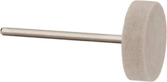 Value Collection - 7/8" Diam, 3/32" Shank Diam, Wheel Shaped Mounted Bob - Hard Density, 1/4" Head Length, 2" Shank Length, Wool Felt - Strong Tooling