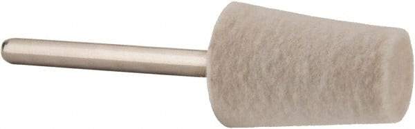 Value Collection - 1/2" Diam, 1/8" Shank Diam, Cone Shaped Mounted Bob - Medium Density, 3/4" Head Length, 2" Shank Length, Wool Felt - Strong Tooling