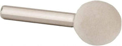 Value Collection - 3/4" Diam, 1/4" Shank Diam, Ball Shaped Mounted Bob - Hard Density, 3/4" Head Length, 2" Shank Length, Wool Felt - Strong Tooling