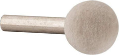 Value Collection - 3/4" Diam, 1/4" Shank Diam, Ball Shaped Mounted Bob - Medium Density, 3/4" Head Length, 2" Shank Length, Wool Felt - Strong Tooling