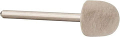 Value Collection - 1/2" Diam, 1/8" Shank Diam, Oval Shaped Mounted Bob - Medium Density, 1/2" Head Length, 2" Shank Length, Wool Felt - Strong Tooling