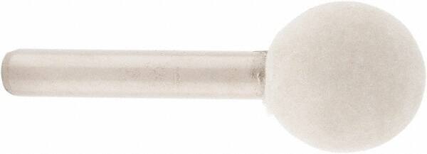 Value Collection - 3/4" Diam, 1/4" Shank Diam, Ball Shaped Mounted Bob - Rock Hard Density, 3/4" Head Length, 2" Shank Length, Wool Felt - Strong Tooling