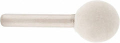 Value Collection - 3/4" Diam, 1/4" Shank Diam, Ball Shaped Mounted Bob - Rock Hard Density, 3/4" Head Length, 2" Shank Length, Wool Felt - Strong Tooling