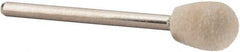 Value Collection - 3/8" Diam, 1/8" Shank Diam, Oval Shaped Mounted Bob - Medium Density, 1/2" Head Length, 2" Shank Length, Wool Felt - Strong Tooling