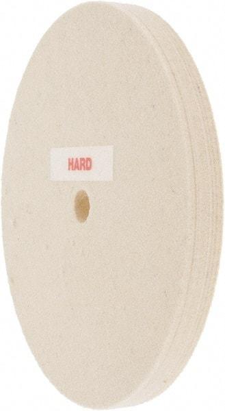 Value Collection - 6" Diam x 1/2" Thick Unmounted Buffing Wheel - 1 Ply, Polishing Wheel, 1/2" Arbor Hole, Hard Density - Strong Tooling