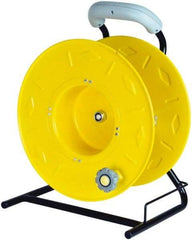 Value Collection - 12 AWG, 100' Cable Length, Cord & Cable Reel without Cable - 0 Outlets, NEMA 5-15R, 15 Amps, SO Cable, Yellow Reel - Strong Tooling