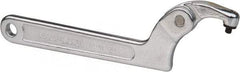 Paramount - 1-1/4" to 3" Capacity, Adjustable Pin Spanner Wrench - 8-1/8" OAL, 3/16" Hook Pin Height - Strong Tooling