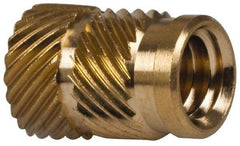 E-Z LOK - 5/16" Drill, 1/4 20 UNC, 0.341" Diam, Brass Unheaded Heat Installed Threaded Insert - 0.315" Hole, 1/2" OAL - Strong Tooling