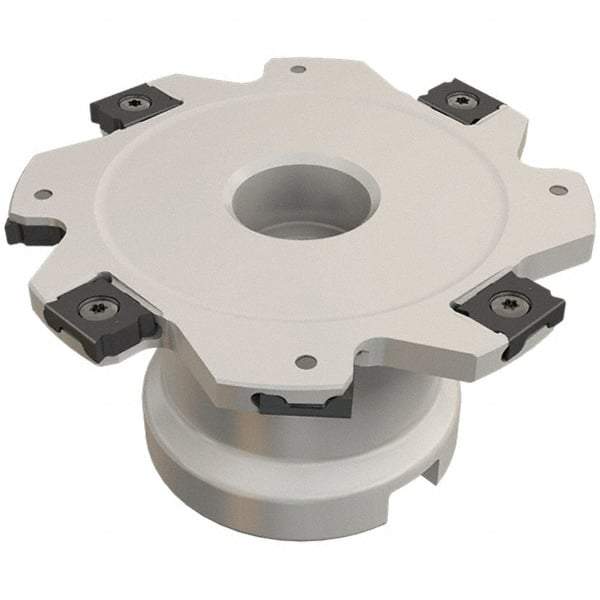 Iscar - Shell Mount B Connection, 0.197" Cutting Width, 26mm Depth of Cut, 100mm Cutter Diam, 27mm Hole Diam, 12 Tooth Indexable Slotting Cutter - FDN-LN08 Toolholder, LNET Insert, Right Hand Cutting Direction - Strong Tooling