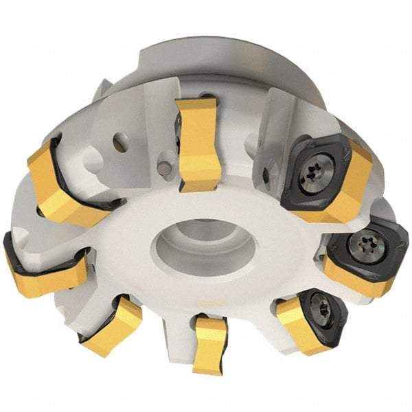 Iscar - 109.7mm Cut Diam, 32mm Arbor Hole, 6mm Max Depth of Cut, 65° Indexable Chamfer & Angle Face Mill - 8 Inserts, OXMT 0507\xB6RXMT 1607\xB6S865 SNMU 1305 Insert, Right Hand Cut, 8 Flutes, Through Coolant, Series Helido - Strong Tooling