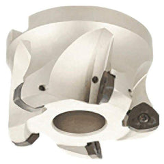 Iscar - 5 Inserts, 2.598" Cutter Diam, 0.079" Max Depth of Cut, Indexable High-Feed Face Mill - 1.063" Arbor Hole Diam, 0.488" Keyway Width, 1.969" High, FF FW Toolholder, FF WO.. Inserts, Series FeedMill - Strong Tooling