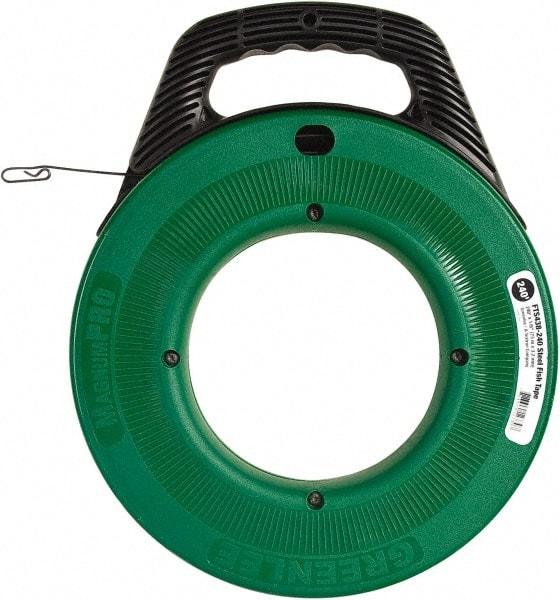 Greenlee - 240 Ft. Long x 1/8 Inch Wide, Steel Fish Tape - 400 Lb. Pulling Strength, Includes Case - Strong Tooling