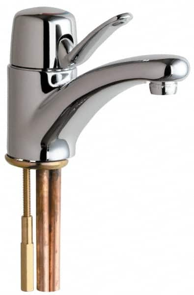 Chicago Faucets - Single Handle, Deck Mounted, Single Hole Bathroom Faucet - Ceramic Mixing Cartridge, No Drain, Integral Spout - Strong Tooling