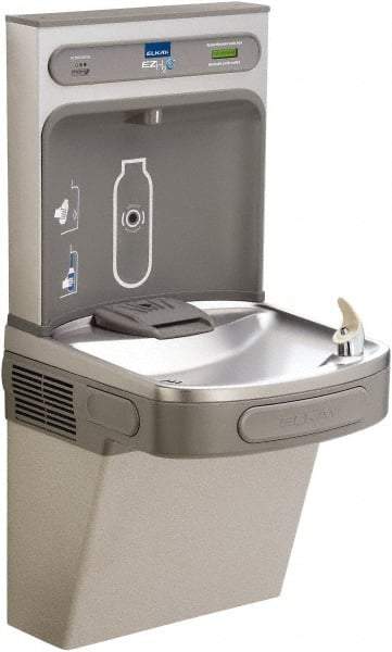 ELKAY - 8 GPH Cooling Capacity Barrier Free Wall Mounted Water Cooler & Fountain - Bottle Filling, 20 to 105 psi, 0.20 hp, Vinyl Clad Steel - Strong Tooling