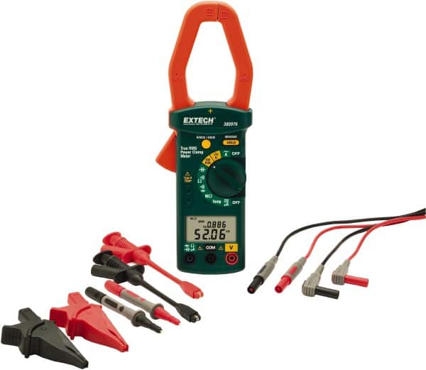 Extech - 4 Piece, Clamp Meter Test Kit - 600 Volt Max, LCD Display - Strong Tooling