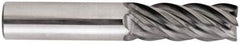 Niagara Cutter - 1", 5 Flute, Single End, Solid Carbide, 0.03" Corner Radius End Mill - 4" OAL, 40° Helix, Right Hand Flute, 1-3/4" LOC, Right Hand Cut - Strong Tooling