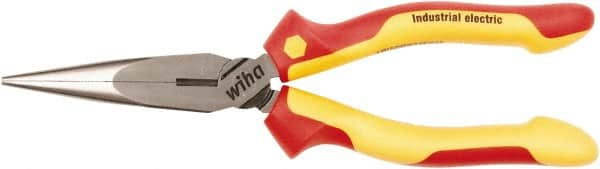 Wiha - 200mm OAL, 2-3/4" Jaw Length, Long Nose Side Cutting Pliers - Insulated Handles - Strong Tooling