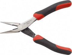 GearWrench - 5-1/5" OAL, 1-1/2" Jaw Length x 1/2" Jaw Width, Long Nose Lineman's Pliers - Short Jaw, Dual Composite Handles - Strong Tooling