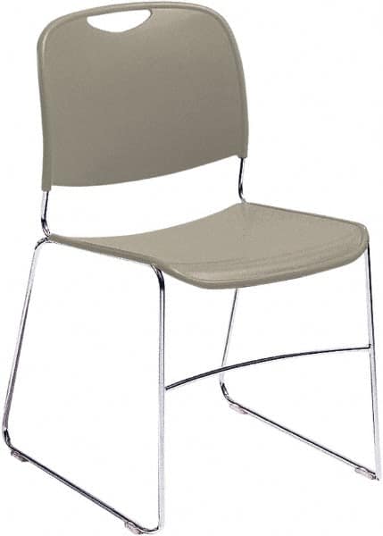 NPS - Polypropylene Grey Stacking Chair - Chrome Frame, 17" Wide x 22-1/2" Deep x 31" High - Strong Tooling