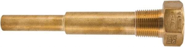 Winters - 6-3/4 Inch Overall Length, 3/4 Inch Thread, Brass Thermowell - 5 Inch Insertion Length - Strong Tooling