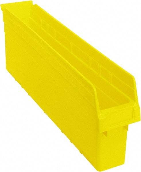 Quantum Storage - 23-5/8" Deep, Yellow Polypropylene Hopper Shelf Bin - 8" High x 4-3/8" Wide x 23-5/8" Long - Strong Tooling