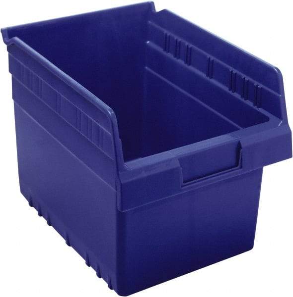 Quantum Storage - 11-5/8" Deep, Blue Polypropylene Hopper Shelf Bin - 8" High x 8-3/8" Wide x 11-5/8" Long - Strong Tooling