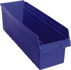 Quantum Storage - 23-5/8" Deep, Blue Polypropylene Hopper Shelf Bin - 8" High x 8-3/8" Wide x 23-5/8" Long - Strong Tooling