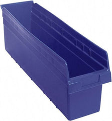 Quantum Storage - 23-5/8" Deep, Blue Polypropylene Hopper Shelf Bin - 8" High x 6-5/8" Wide x 23-5/8" Long - Strong Tooling