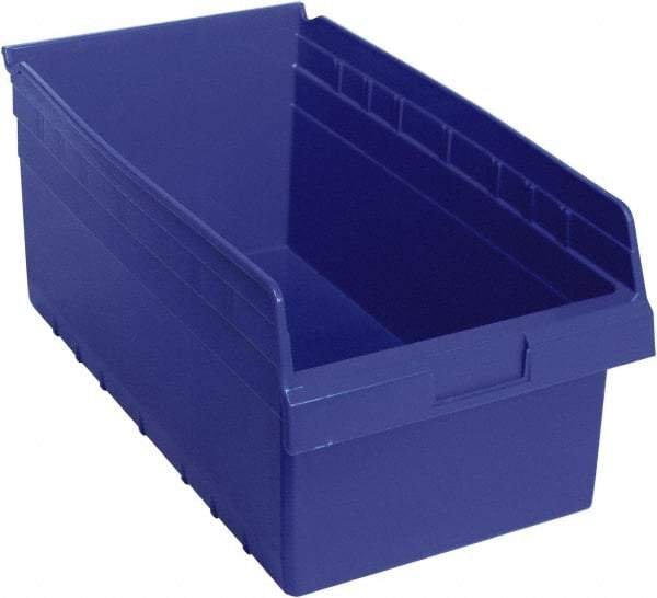 Quantum Storage - 17-7/8" Deep, Blue Polypropylene Hopper Shelf Bin - 8" High x 11-1/8" Wide x 17-7/8" Long - Strong Tooling