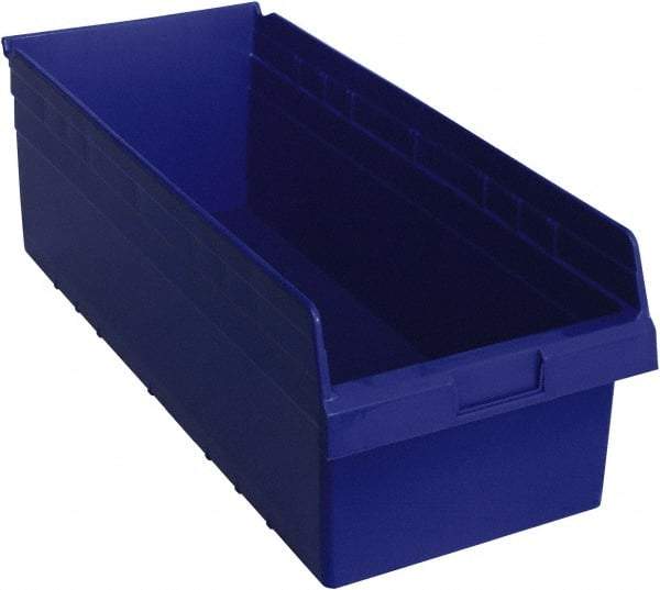 Quantum Storage - 23-5/8" Deep, Blue Polypropylene Hopper Shelf Bin - 8" High x 11-1/8" Wide x 23-5/8" Long - Strong Tooling