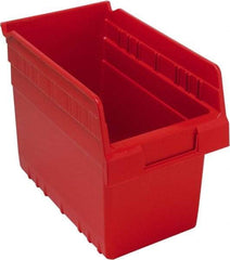 Quantum Storage - 11-5/8" Deep, Red Polypropylene Hopper Shelf Bin - 8" High x 6-5/8" Wide x 11-5/8" Long - Strong Tooling