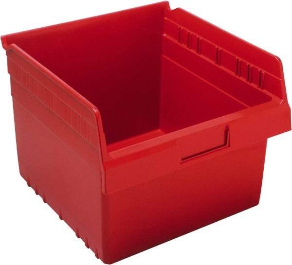 Quantum Storage - 11-5/8" Deep, Red Polypropylene Hopper Shelf Bin - 8" High x 11-1/8" Wide x 11-5/8" Long - Strong Tooling