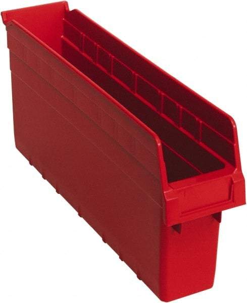 Quantum Storage - 17-7/8" Deep, Red Polypropylene Hopper Shelf Bin - 8" High x 4-3/8" Wide x 17-7/8" Long - Strong Tooling