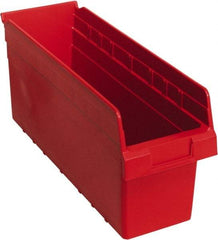 Quantum Storage - 17-7/8" Deep, Red Polypropylene Hopper Shelf Bin - 8" High x 6-5/8" Wide x 17-7/8" Long - Strong Tooling