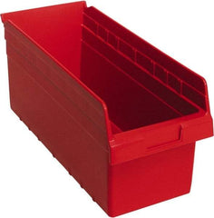 Quantum Storage - 17-7/8" Deep, Red Polypropylene Hopper Shelf Bin - 8" High x 8-3/8" Wide x 17-7/8" Long - Strong Tooling