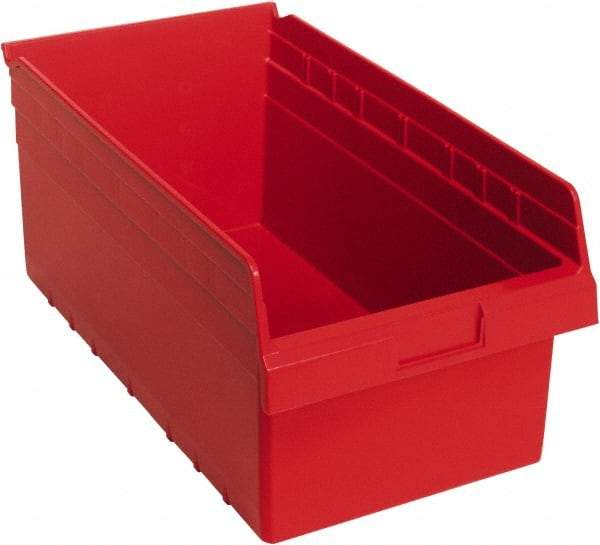 Quantum Storage - 17-7/8" Deep, Red Polypropylene Hopper Shelf Bin - 8" High x 11-1/8" Wide x 17-7/8" Long - Strong Tooling