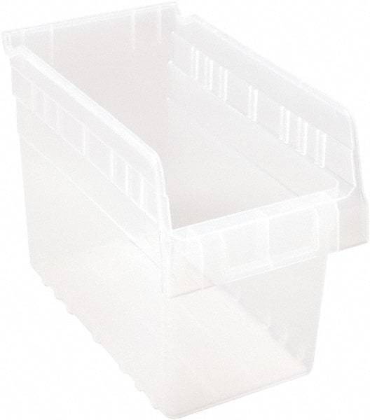 Quantum Storage - 11-5/8" Deep, Clear Polypropylene Hopper Shelf Bin - 8" High x 6-5/8" Wide x 11-5/8" Long - Strong Tooling