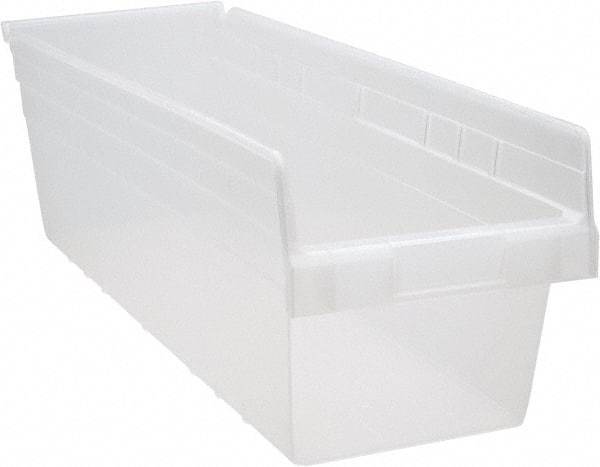 Quantum Storage - 23-5/8" Deep, Clear Polypropylene Hopper Shelf Bin - 8" High x 8-3/8" Wide x 23-5/8" Long - Strong Tooling