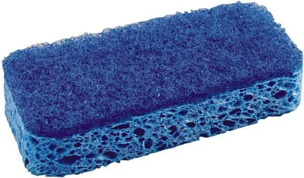 SOS - 4-1/2" Long x 2-1/2" Wide x 0.09" Thick Scouring Sponge - Heavy-Duty, Dark Blue/Light Blue - Strong Tooling