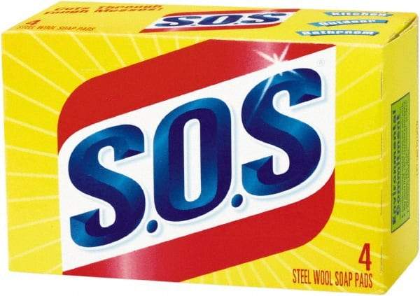 SOS - Steel Wool Scouring Soap Pad - Heavy-Duty, Blue/Gray - Strong Tooling