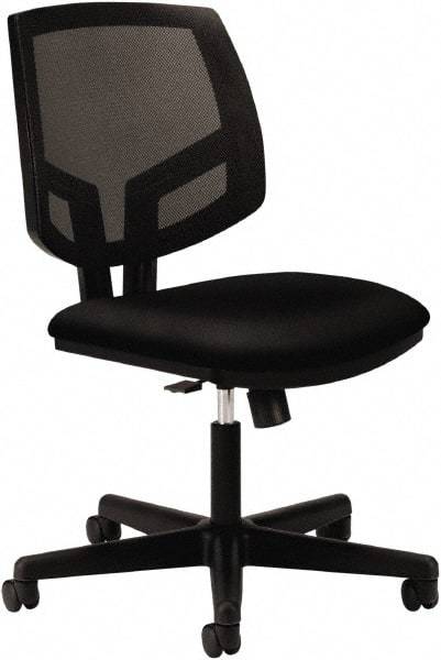 Hon - 38-1/2" High Task Chair with Synchro-Tilt - 24" Wide x 25" Deep, 100% Polyester Seat, Black - Strong Tooling