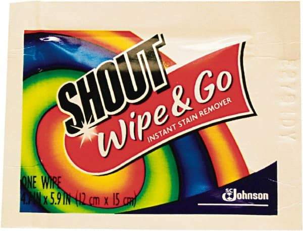 Shout - Pre-Moistened General Purpose Wipes - Packet, 4-3/4" x 5-7/8" Sheet Size, White - Strong Tooling