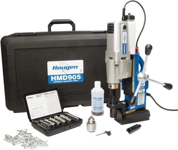 Hougen - 2" Travel, Portable Magnetic Drill Press - 250 & 450 RPM, 9 Amps, 1.5 hp, 1035 Watts - Strong Tooling