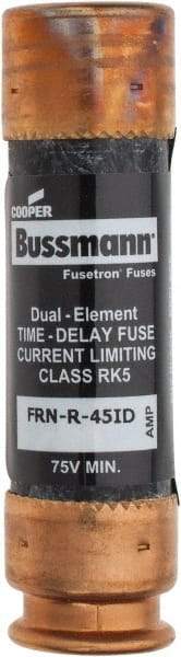 Cooper Bussmann - 125 VDC, 250 VAC, 45 Amp, Time Delay General Purpose Fuse - Fuse Holder Mount, 76.2mm OAL, 20 at DC, 200 (RMS) kA Rating, 20.6mm Diam - Strong Tooling