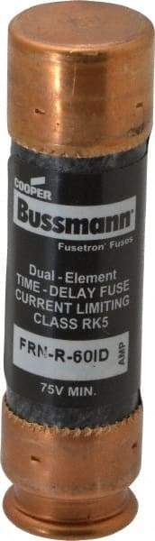 Cooper Bussmann - 125 VDC, 250 VAC, 60 Amp, Time Delay General Purpose Fuse - Fuse Holder Mount, 76.2mm OAL, 20 at DC, 200 (RMS) kA Rating, 20.6mm Diam - Strong Tooling