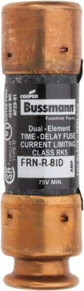 Cooper Bussmann - 125 VDC, 250 VAC, 8 Amp, Time Delay General Purpose Fuse - Fuse Holder Mount, 50.8mm OAL, 20 at DC, 200 (RMS) kA Rating, 14.3mm Diam - Strong Tooling