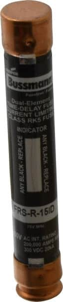 Cooper Bussmann - 300 VDC, 600 VAC, 15 Amp, Time Delay General Purpose Fuse - Fuse Holder Mount, 127mm OAL, 20 at DC, 200 (RMS) kA Rating, 20.6mm Diam - Strong Tooling