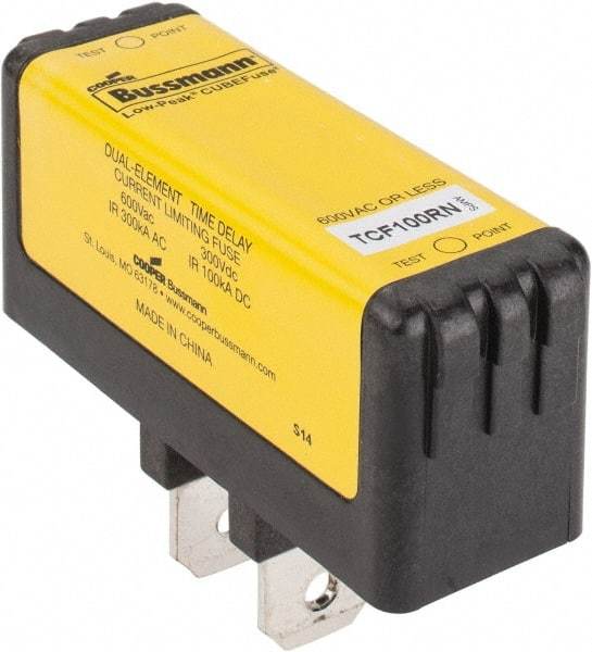 Cooper Bussmann - 300 VDC, 600 VAC, 100 Amp, Time Delay General Purpose Fuse - Plug-in Mount, 76.45mm OAL, 100 at DC, 200 (CSA RMS), 300 (UL RMS) kA Rating - Strong Tooling