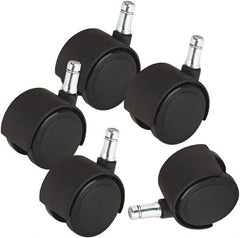 Master Caster - Matte Black Carpet Casters - For Wood & Tubular Metal Chairs & Office Furniture - Strong Tooling